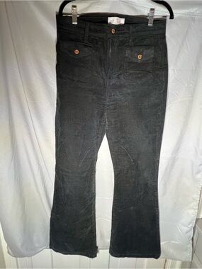 GAP Black Corduroy Flare Pants with Front Pocket Buttons